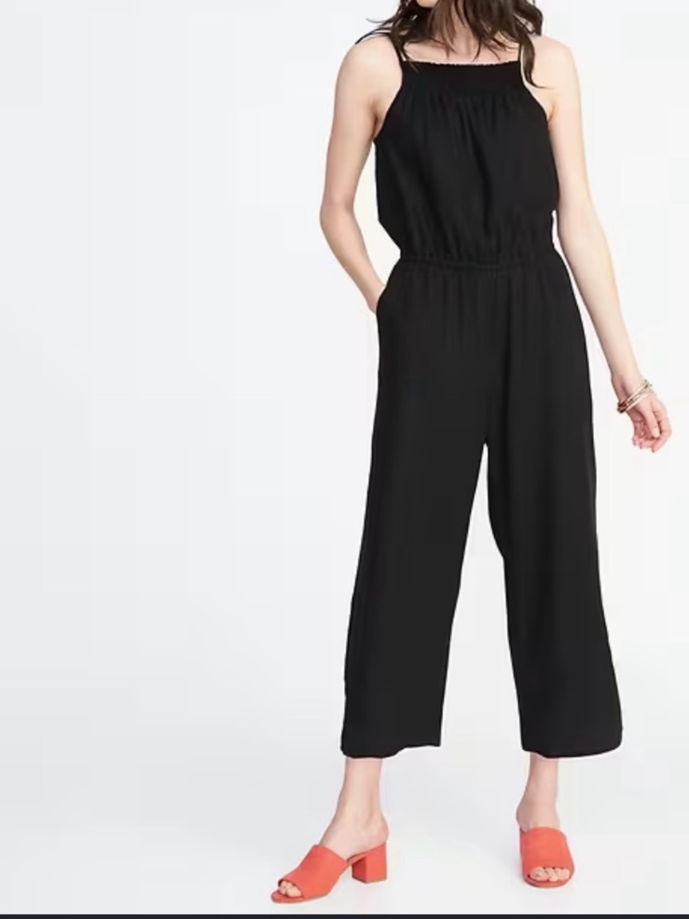 GAP Women’s Black Sleeveless Jumpsuit with Tie Straps